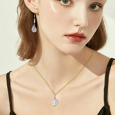 5Pcs Electroplated Natural Keshi Pearl Teardrop Pendants PEAR-HS0001-21-1