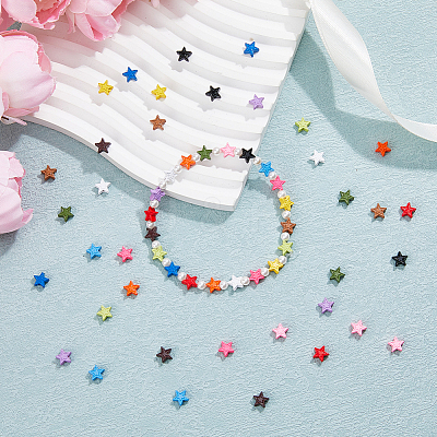 56Pcs 14 Style Spray Painted Alloy Beads FIND-FH0007-83-1