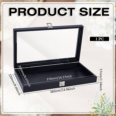 Wood Jewelry Display Cases with Visible Window Lid AJEW-WH0696-753A-1
