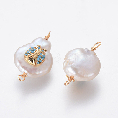 Natural Pearl Links connectors PEAR-L027-03-1