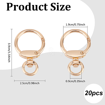 20Pcs Alloy Swivel Key Chain Spring Gate Clasp FIND-AN0001-54-1