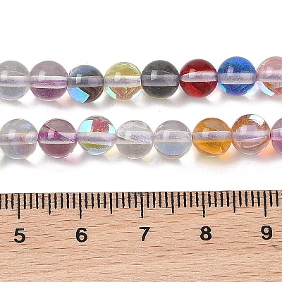 Electroplated Synthetic Moonstone Beads Strands G-C131-A01-01-1
