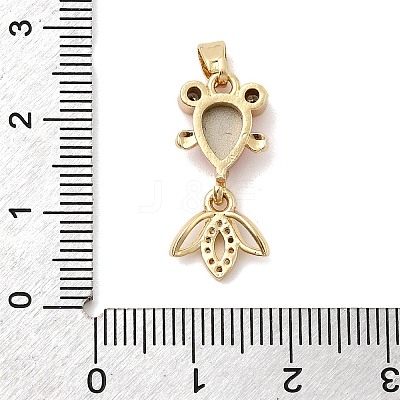 Brass Micro Pave Cubic Zirconia Pendants KK-K375-27G-21-1
