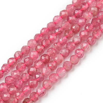 Natural Pink Tourmaline Beads Strands G-F619-20C-2mm-1