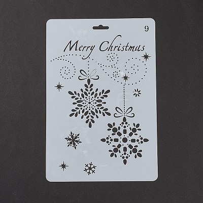 Creative Christmas Plastic Drawing Stencil X-DIY-L007-09-1