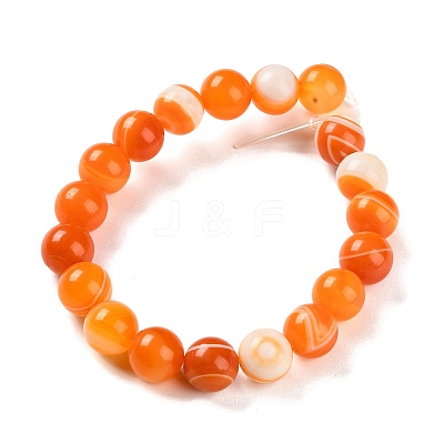 Natural Striped Agate/Banded Agate Beads Strands G-Z060-A01-C17-1