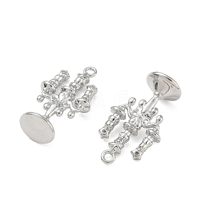 Brass Micro Pave Clear Cubic Zirconia Pendants KK-K351-75P-1