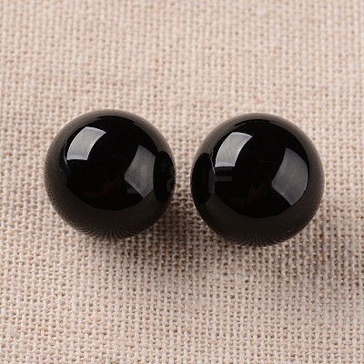Natural Dyed & Heated Black Onyx Round Ball Beads G-I170-16mm-11-1