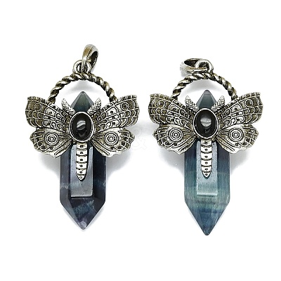 Natural Fluorite Faceted Pointed Bullet Big Pendants G-Q165-01AS-05-1