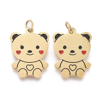 316 Surgical Stainless Steel Enamel Pendants STAS-H100-13G-1