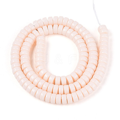Opaque Solid Color Glass Beads Strands LS-GLAA-N026-3x6mm-01-1