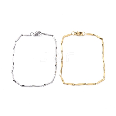Unisex 304 Stainless Steel Bar Link Chain Bracelets BJEW-E372-04B-1