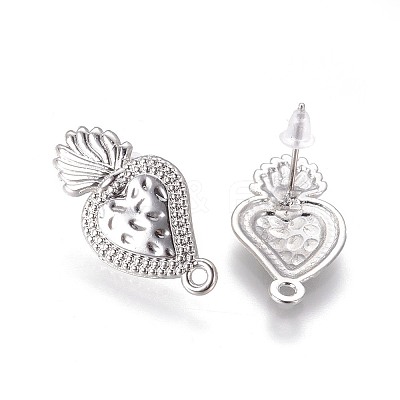 Brass Stud Earring Findings KK-F809-14P-1