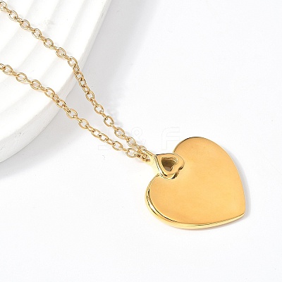 304 Stainless Steel Pendant Necklaces for Women NJEW-U040-02C-G-1
