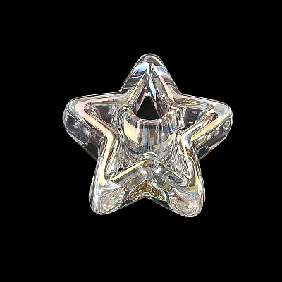 UV Plating Transparent Acrylic European Beads AC-CBA6658-03-1