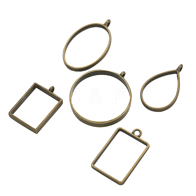 Alloy Open Back Bezel Big Pendants PALLOY-TA0001-26AB-1