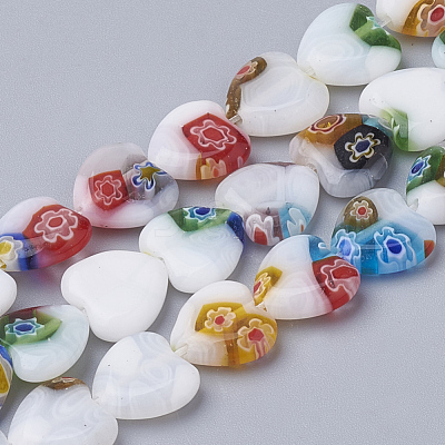 Handmade Millefiori Lampwork Beads Strands X-LAMP-T005-26-1