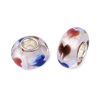 Handmade Lampwork & Brass Core European Beads LAMP-N044-04S-01-1