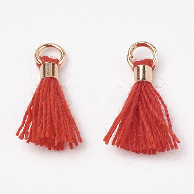 Polycotton(Polyester Cotton) Tassel Pendant Decorations FIND-S275-21G-1