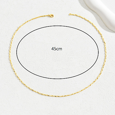 Simple Brass Twisted Bar Link Chain Necklaces for Women WX2955-3-1