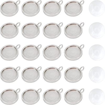 62Pcs DIY 304 Stainless Steel Pendant Making Kits DIY-UN0002-52P-1