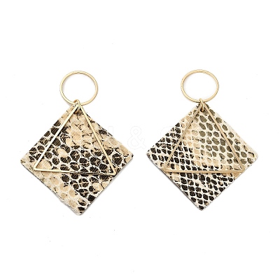 Brass with PU Leather Pendants FIND-Z048-08C-KCG-1