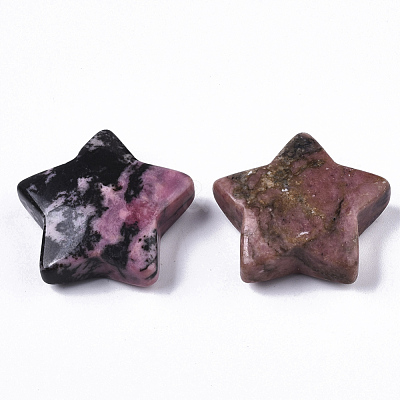 Natural Rhodonite Star Shaped Worry Stones G-T132-002A-10-1