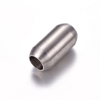 Tarnish Resistant 304 Stainless Steel Magnetic Clasps with Glue-in Ends STAS-O114-001P-1