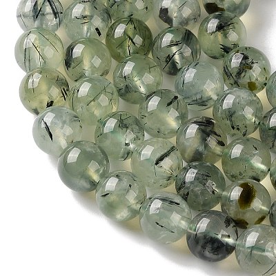 Natural Prehnite Beads Strands G-G474-A01-10mm-1