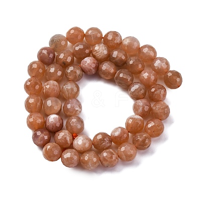 Natural Peach Moonstone Beads Strands G-J403-04A-8mm-1