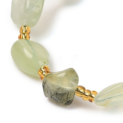Natural Prehnite Chip Beads Bracelets & Necklaces Sets SJEW-P004-01P-03-1