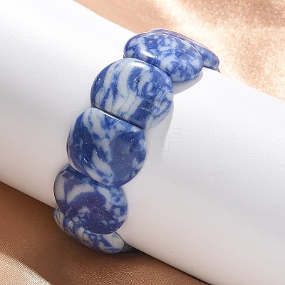 Handmade Lampwork Beaded Stretch Bracelets for Men Women BJEW-G738-01B-13-1