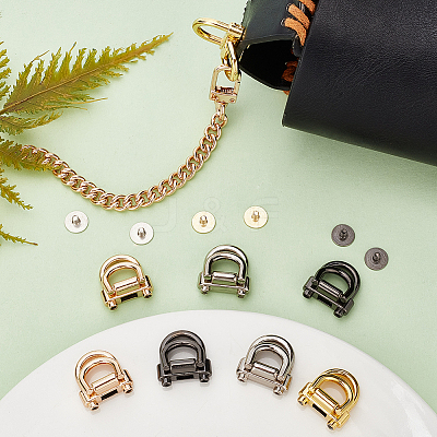 8 Sets 4 Colors Alloy Bag Double D-Ring Suspension Clasps FIND-WR0009-70-1