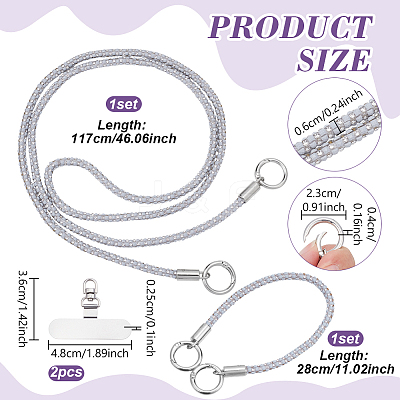 2Sets 2 Styles Alloy Mobile Phone Straps AJEW-NB0009-04B-1