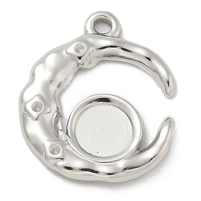 304 Stainless Steel Pendant Cabochon Settings STAS-M082-02P-1