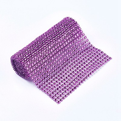 Plastic 24 Rows Rhinestone Mesh Wrap Roll AJEW-WH0066-02F-1