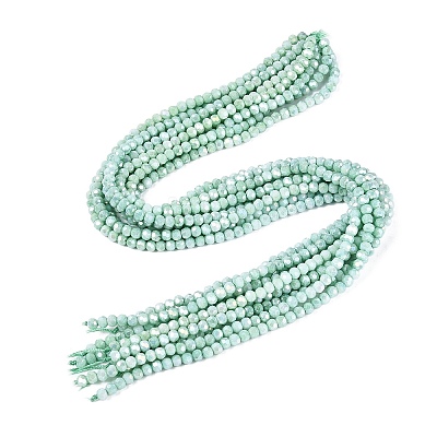 Anti-Tarnish Electroplate Glass Beads Strands EGLA-ZX010-4mm-11-1