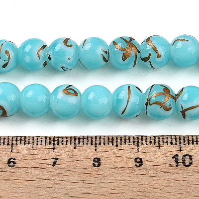 Baking Paint Glass Beads Strands DGLA-N010-8mm-03-1