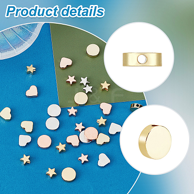 90Pcs 9 Style Brass Beads KK-PH0005-35-1
