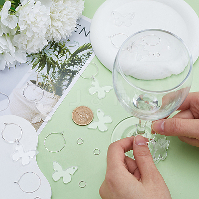 DIY Blank Wine Glass Charm Making Kit DIY-SC0023-62A-1
