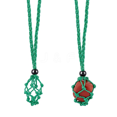 Braided Waxed Cotton Thread Cords Macrame Pouch Necklace Making AJEW-SW00022-12-1