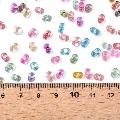 Baking Paint Transparent Glass Seed Beads SEED-N006-05-1