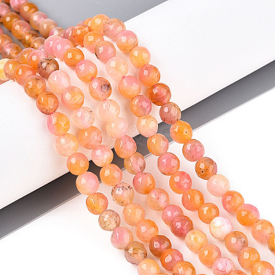 Dyed Natural White Jade Beads Strands G-T139-6mm-60-09-1