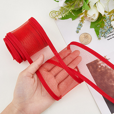 Elastic Polyester Mesh Ribbons OCOR-WH0082-172B-1