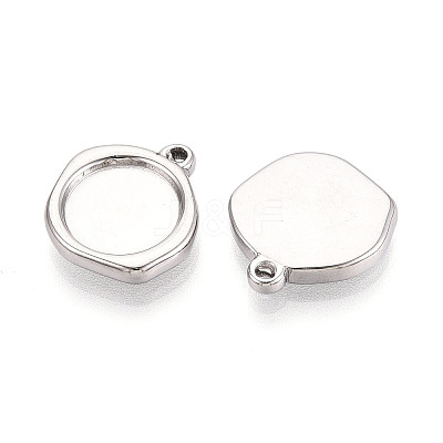 304 Stainless Steel Pendant Cabochon Settings STAS-T067-70B-P-1