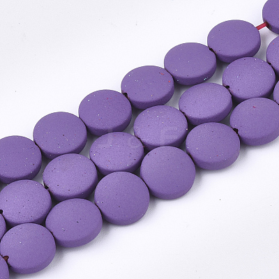 Spray Painted Non-magnetic Synthetic Hematite Beads Strands G-T116-02-15-1