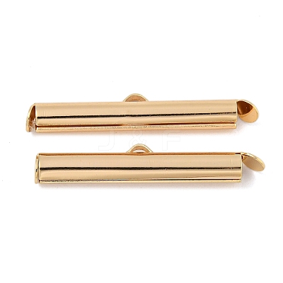 Brass Slide On End Clasp Tubes KK-N254-119G-05-1