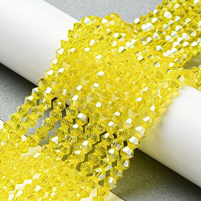 Transparent Electroplate Glass Beads Strands EGLA-A039-T4mm-A21-1