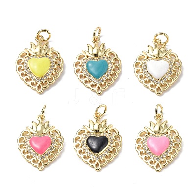 Eco-Friendly Rack Plating Brass Micro Pave Cubic Zirconia Pendants KK-F845-33G-1