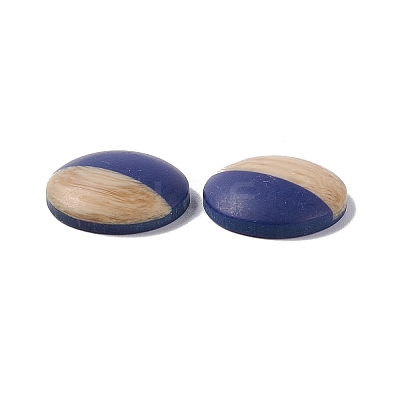 Two Tone Wood Grain Frosted Imitation Leather Style Resin Cabochons LS-RESI-G053-01D-1